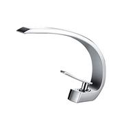 GGYTMQL Rubinetti del bacino da bagno per il bagno, manico singolo a singolo foro freddo e mixer di acqua calda, cascata moderna moderna lavaggio di lavaggio in ottone, cromo, un rubinetto del