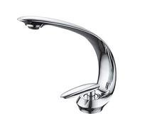 GGYTMQL Rubinetti del bacino da bagno per il bagno, manico singolo a singolo foro freddo e mixer di acqua calda, cascata moderna moderna lavaggio di lavaggio in ottone, cromo, un rubinetto del