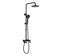 GGYTMQL Rubinetti Doccia Ottone Nero Bagno Doccia Miscelatore Miscelatore Set Pioggia Soffione Rotondo Parete Vasca Da Bagno Rubinetto