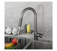 GGYTMQL Rubinetto, cucina grigio cucina rubinetto a manico singolo ad arco ad arco cigno moderno lavare cucina mixer di rubinetti con portapacchi di bellezza arriva la bellezza di bellezza