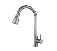 GGYTMQL Rubinetto Cucina Tirare Fuori dal sensore Nickle Spazzolato in Acciaio Inossidabile induzione Intelligente Tocco Misto Tocco di Controllo del lavandino (Opaco Nero, Tocco Intelligente)