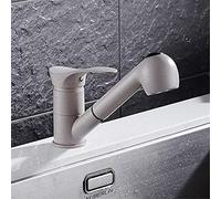 GGYTMQL Rubinetto da cucina antichi grigio zedaro rubinetto per cucina con miscele di acqua calda e cucina con spray estraibile a spruzzo a spruzzatura a spruzzo retrattile flessibile