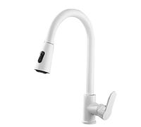 GGYTMQL Rubinetto da cucina con spray spray rubinetti da cucina rubinetti telescopici 360 ° rotable ottone multifunzione mixer cucina rubinetto-bianco-bianco (Chrome)