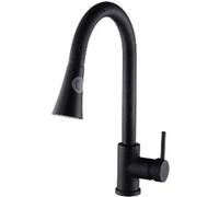 GGYTMQL Rubinetto da cucina con spruzzatore a tiro verso il basso, miscelatore ad acqua calda e fredda con 2 modalità di beccuccio, rubinetto da cucina rotante a 360 °, spruzzatore a discesa cucina