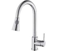 GGYTMQL Rubinetto da cucina con spruzzatore a tiro verso il basso, miscelatore ad acqua calda e fredda con 2 modalità di beccuccio, rubinetto da cucina rotante a 360 °, spruzzatore a discesa cucina
