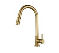 GGYTMQL Rubinetto da Cucina estrarre Il sensore Nickle Spazzolato in Acciaio Inossidabile induzione Intelligente Nera mixato Tocco Tocco di Controllo del lavandino (Oro Nero, Senza Tocco)