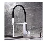 GGYTMQL Rubinetto da cucina flessibile in gomma in ottone cromata - tira verso il basso con supporto fisso, rotazione a 360 ° per rubinetti per mixer a lavandino caldo freddo rubinetti del lavello da