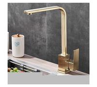 GGYTMQL Rubinetto da cucina in ottone nero quadrato a leva singola h/c 360 rotazione miscelatore bacino tappa dell'acqua cup per rubinetto del bagno cucina (pittura bianca)