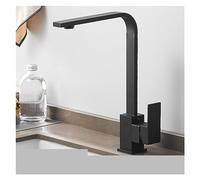 GGYTMQL Rubinetto da cucina in ottone nero quadrato a leva singola h/c 360 rotazione miscelatore bacino tappa dell'acqua cup per rubinetto del bagno cucina (pittura bianca)