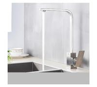 GGYTMQL Rubinetto da cucina in ottone nero quadrato a leva singola h/c 360 rotazione miscelatore bacino tappa dell'acqua cup per rubinetto del bagno cucina (pittura bianca)