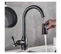 GGYTMQL Rubinetto da cucina nera in bronzo tirare fuori spruzzatore a 2 vie a due vie a manico singolo mixer acqua fredda crane per l'acqua per cucina 360 rotazione (nichel spazzolato)