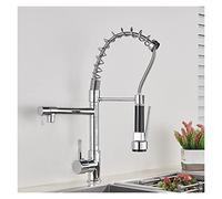 GGYTMQL Rubinetto da cucina spruzzatore spruzzatore doppio ugello manico singolo cuffia per acqua fredda calda per il lavandino rubinetto 360 rubinetto da cucina (nero)