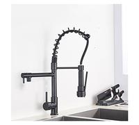 GGYTMQL Rubinetto da cucina spruzzatore spruzzatore doppio ugello manico singolo cuffia per acqua fredda calda per il lavandino rubinetto 360 rubinetto da cucina (nero)