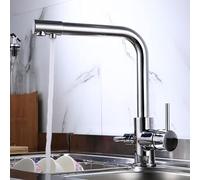 GGYTMQL Rubinetto del lavello da cucina per la commerciale da fattoria a bar, rubinetti da cucina a filtro, rubinetto a rotazione in rame nero 360, con caratteristica di purificazione dell'acqua,