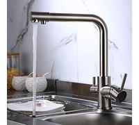 GGYTMQL Rubinetto del lavello da cucina per la commerciale da fattoria a bar, rubinetti da cucina a filtro, rubinetto a rotazione in rame nero 360, con caratteristica di purificazione dell'acqua,