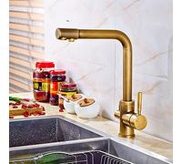 GGYTMQL Rubinetto del rubinetto per cucina purificata del rubinetto per cucina per acqua purificata in ottone per acqua di Waterkitchen e bocchetto a doppia manici a doppia manici a doppia manici a