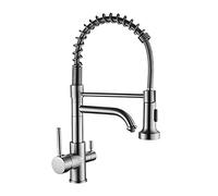 GGYTMQL Rubinetto per Il lavandino per la Commerciale da Fattoria, Marmo a Doppio beccuccio Doppio Mix da Cucina per Doccia Portatile, Caldo a 2 uscite