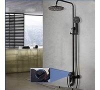 GGYTMQL Rubinetto termostatico nero per bagno bagno doccia miscelatore set cascata pioggia soffione vasca rubinetto rubinetti