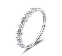 GGYTMQL S Clear Platinum Vine Finger Rings for Women Engagement Wedding Dichiarazione di gioielli