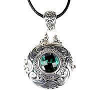 GGYTMQL S925 CACCOLA Silver CANDANTE Can Aperta CRACCA INTALIALE CRIDOLE Verde CRIDOLE GAWU NACCOLA GIOLA Cattura di GIOITÀ FEMMINITÀ della Catena CLAVICOLA (S925 Silver 30 * 27MM)