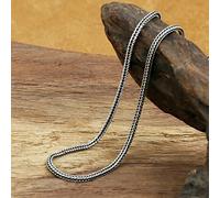 GGYTMQL S925 Collana Maschile d'Argento, 2mm Thai Silver Neckace Chain Retro Fashion Clavicle Chain Foestail Chain's Gioielli da Uomo 80 cm (70 cm)