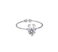GGYTMQL S925 Elk Zircon Open Finger Anelli, Anelli regolabili per la moda Donne Accessori per gioielli sportivi casual, regali per la fidanzata