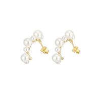 GGYTMQL S925 Orecchini a Perle Simulati di Alto Grado Nuovi Orecchini curvi Perle in Argento in Argento in Argento.
