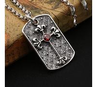 GGYTMQL S925 Silver Men's Ciondolo Maschile, Ciondolo per Tag a Tag di Fede ad amuleto Maschile