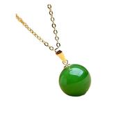 GGYTMQL S925 Silver Natural Hetian Giade Pendant Pendant Green Green Women Collana a Catena delle clavicoli (Colore Gemma: Ciondolo)