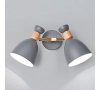 GGYTMQL Sconce murale Minimalista Moderno scandinavo. Lampada a Parete Doppia in Metallo in Legno Camera da Letto. Fare del Letto E27 Apparecchio di Illuminazione a Parete Moderna. per Il corridoio,