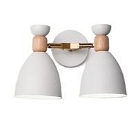 GGYTMQL Sconce murale Minimalista Moderno scandinavo. Lampada a Parete Doppia in Metallo in Legno Camera da Letto. Fare del Letto E27 Apparecchio di Illuminazione a Parete Moderna. per Il corridoio,