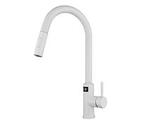 GGYTMQL Sensore di Tocco Estrarre rubinetti Cucina in Acciaio Inossidabile Cucina Rubinetto Calda e Fredda lavello della Cucina del lavello Cucina Tocco di Rubinetto-Bianco (Bianco)