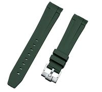 GGYTMQL Serie di orologi da orologio in silicone in gomma morbida da 21 mm Nero Blu Green Green Buckle Watchband per Serie di conquista della cinghia (colore: cinturino verde, dimensione: 21mm)