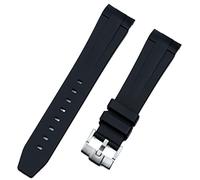 GGYTMQL Serie di orologi da orologio in silicone in gomma morbida da 21 mm Nero Blu Green Green Buckle Watchband per Serie di conquista della cinghia (colore: cinturino verde, dimensione: 21mm)