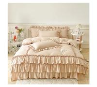 GGYTMQL Set da Letto a Quattro Pezzi rafo Regina gemello a gemella in Microfibra lettiera Shabby Chic Fattoria Piumino Cuscino filow fusi del Letto a Quattro Pezzi Set, (Bianco-King 220x240cm 3pcs