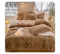 GGYTMQL Set da Letto soffice Copertura Calda Set di Copertura Set di Latte Velluto a Quattro Pezzi Set da Letto a Letto Biancheria da Letto (Bruin, Regina) (Regina Rosa)