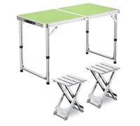 GGYTMQL Set da tavolo da campeggio con 2 sgabelli, altezza regolabile Picnic Picnic Picnic Piegatura portatile Airs in alluminio sgabelli per Kiten Outdoor Garden BBQ BBQ BBQ