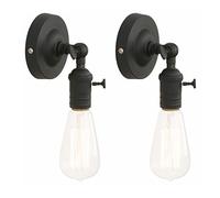 GGYTMQL Set di 2 luci murali da Parete da Parete in Metallo a Loft Vintage Industriale Lights Wall Lights (Chrome)
