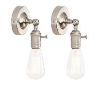 GGYTMQL Set di 2 luci murali per pareti per Parete in Metallo con caffettiera in Metallo Vintage Industriale (Antico)