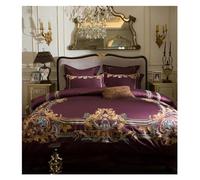 GGYTMQL Set di Biancheria da Letto a Quattro Pezzi Bianco di Ricamo di Lusso in Cotone Egiziano Bianco 4pcs King Venne Size Fele copripiumini COPERTHCASE BEDOWCASE BETTO di Quattro PIETRI, Set da