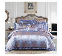 GGYTMQL Set di Biancheria da Letto a Quattro Pezzi Copertura a 4 Pezzi Set di posti a Set di Case da Letto a Doppia casa di Seta in Seta Jacquard Intrecciato Decorazione in Foglio di Cotone Completo