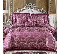 GGYTMQL Set di Biancheria da Letto a Quattro Pezzi Copertura a 4 Pezzi Set di posti a Set di Case da Letto a Doppia casa di Seta in Seta Jacquard Intrecciato Decorazione in Foglio di Cotone Completo