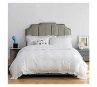 GGYTMQL Set di Biancheria da Letto a Quattro Pezzi Letto a Quattro Pezzi arrivati Set di coperture per Piumino Soft Regina per la Pelle e Comodi Set di lettiere con Piumino Nero Solido (Bianco-Queen