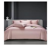 GGYTMQL Set di Biancheria da Letto a Quattro Pezzi Premium al 100% in Cotone Egiziano Solido Biancheria da Letto Rosa Bianco Set Morbido Doppio Queen King King Coperchio Piatto Piatto/Foglio Aderente
