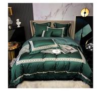 GGYTMQL Set di Biancheria da Letto a Quattro Pezzi Set da Letto da Letto in Seta da Letto in Seta da 1200 TC cusca di Copertura Piumino Seta Foglio Piatto/Aderente con Regina in Gomma King Size 4pcs