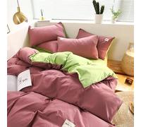 GGYTMQL Set di Biancheria da Letto in Cotone Coperta per Piumino Calda Comoda Multicolour in Tessuto Spazzolato Semplice Set di 4 Pezzi Set King Size Queen Tutte Le Stagioni, Copertura del piumone da