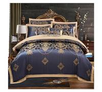 GGYTMQL Set di Biancheria da Letto Nero di Lusso in Cotone di Seta Jacquard Regina/Coperchio del Piumino King Size Set di teglie da Letto a Letto Coperta Trapunta di Biancheria, Letto