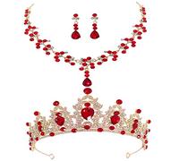 GGYTMQL Set di gioielli da sposa da sposa in cristallo di strass per le donne