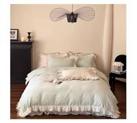 GGYTMQL Set di Letti Increspature da 4 Pezzi Set Latte di Velluto Set di Copertina Invernale Set di Copertura per la Biancheria da Letto da Letto (Bianco, Regina) (Grün King)