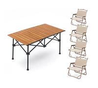 GGYTMQL Set di pellicce da giardino esterno pieghevole, tavolo pieghevole e arie, tavolo da picnic da campeggio portatile e arie, tavolo da bistrot patio e cortile da giardino.